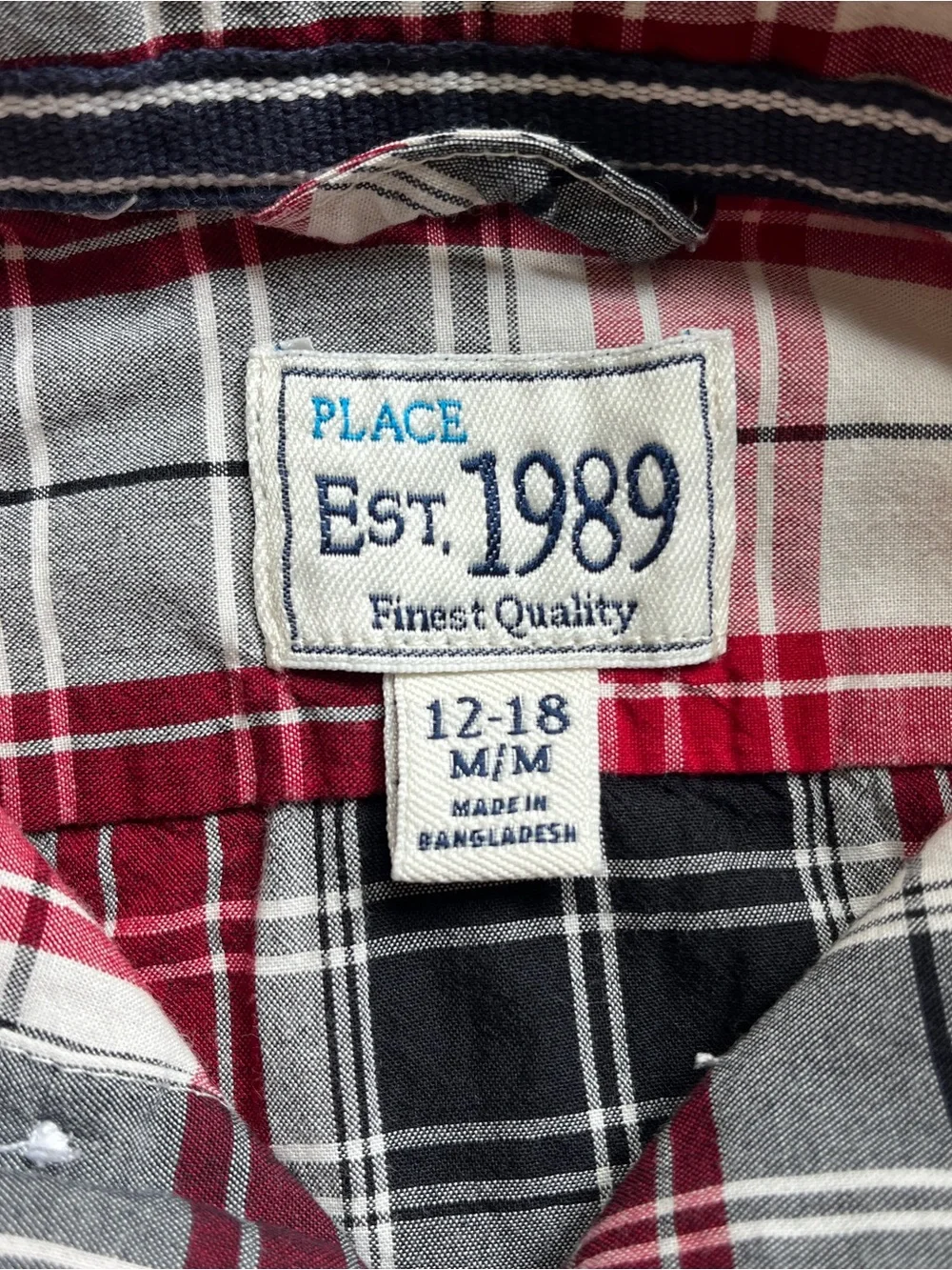 Children’s Place Plaid Button Down & Cat & Jack Khaki Jogger Set 12-18M